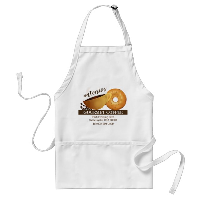 Coffee and Bagel Marketing Promotional Adult Apron (Front)