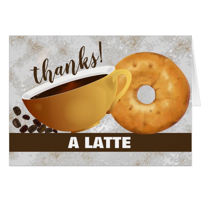 Coffee and Bagel Thank You Cards (Front Horizontal)