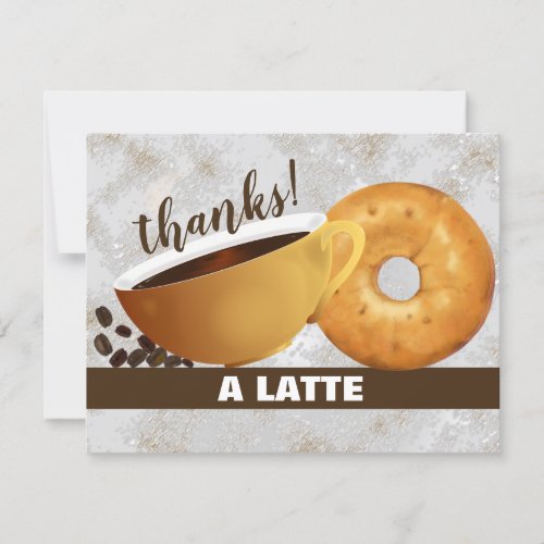 Coffee and Bagel  Thank You Note Card