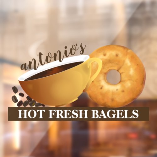 Coffee and Bagel Window Cling