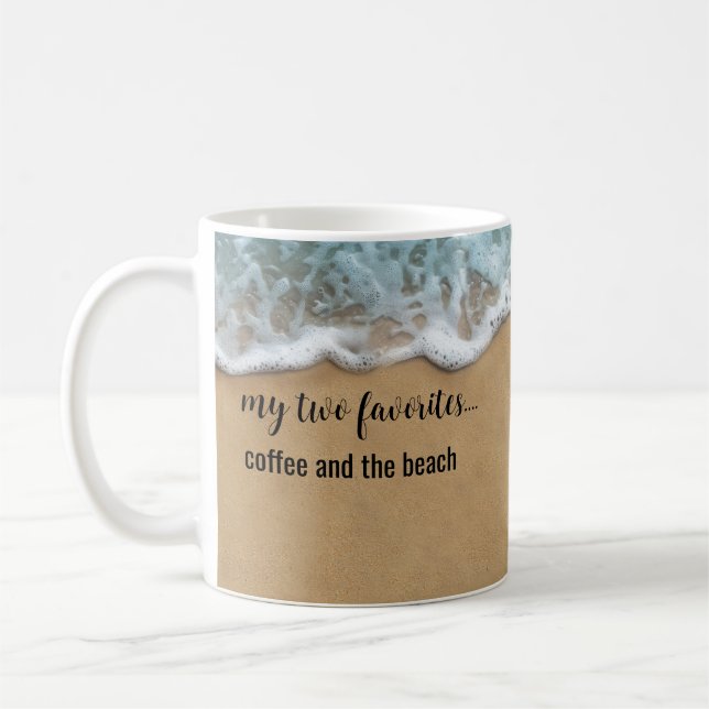 Coffee And Beach Theme Coastal Coffee Mug (Left)