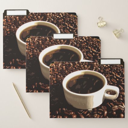 Coffee and Beans File Folder Set