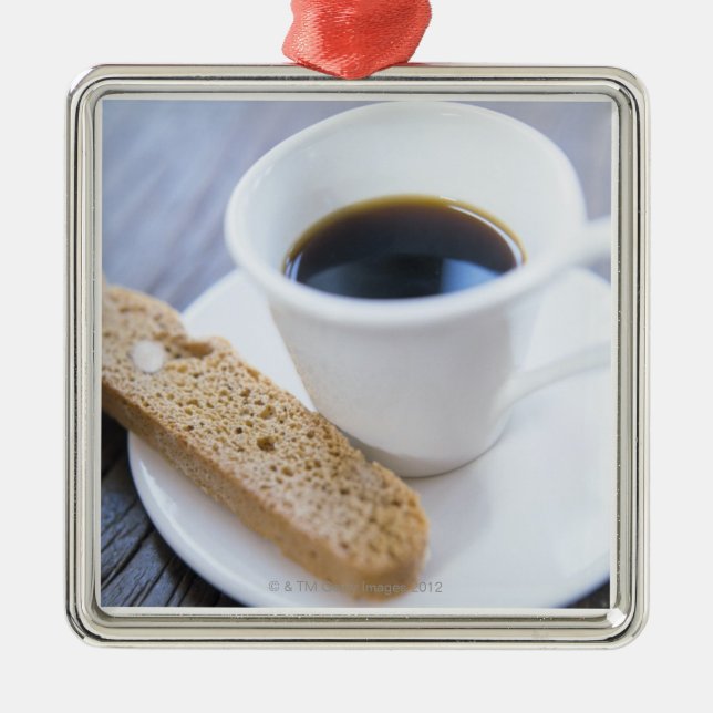 Coffee and Biscotti Metal Ornament (Front)