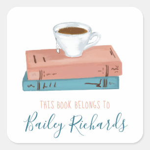 Coffee and Book Lover Bookplate