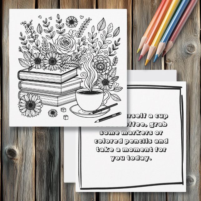 Coffee and Books | Adult Coloring Page (Creator Uploaded)