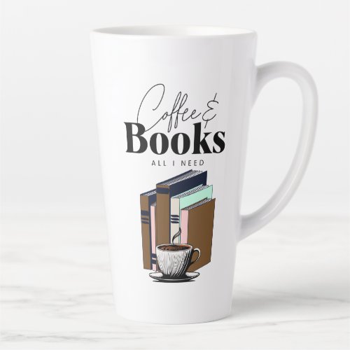 Coffee and Books is All I Need Vintage Latte Mug