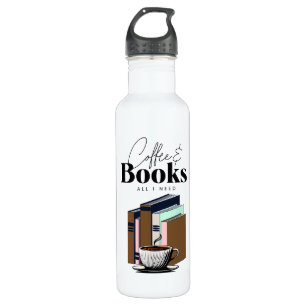 Coffee and Books is All I Need Vintage Stainless Steel Water Bottle