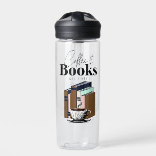 Coffee and Books is All I Need Vintage Water Bottle