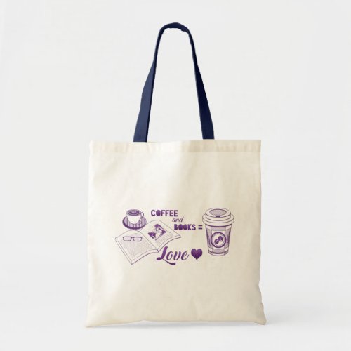 Coffee and Books Love Cute Reading  Tote Bag