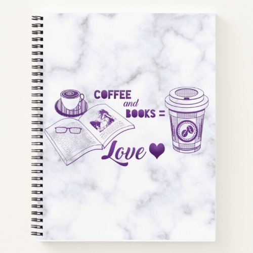 Coffee and Books Love Reading Notebook