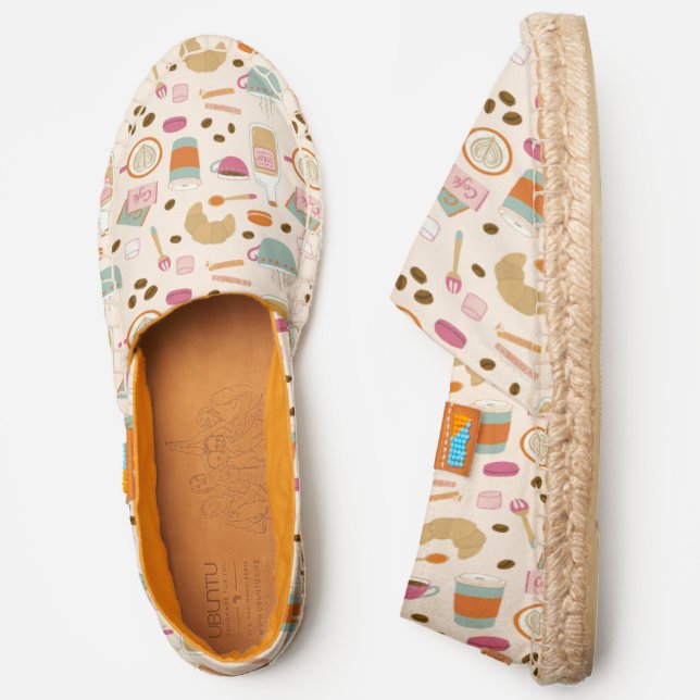 Coffee and Breakfast Pattern Espadrilles (Side)