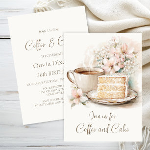 Coffee and Cake Any Age Birthday Invitation