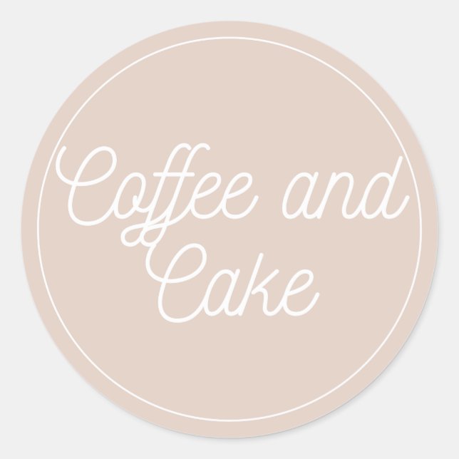 Coffee and Cake Bakery Logo Classic Round Sticker (Front)