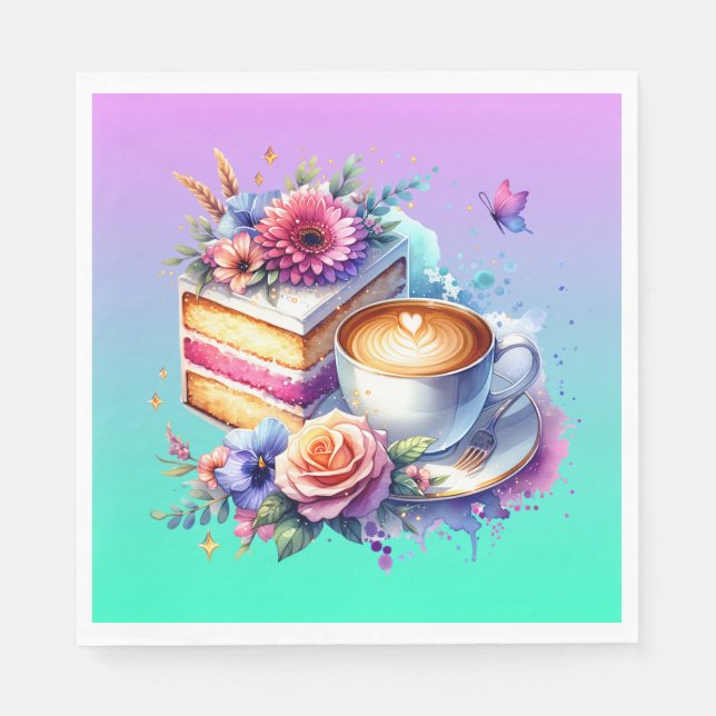 Coffee and Cake | Best Friend's Birthday Napkins (Front)