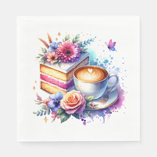 Coffee and Cake | Best Friend's Birthday Napkins (Front)