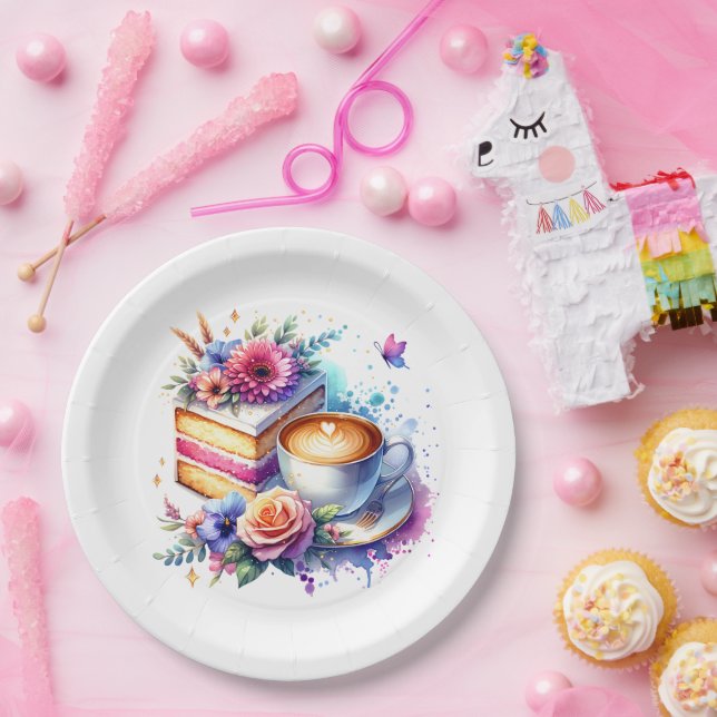 Coffee and Cake | Best Friend's Birthday Paper Plates (Party)
