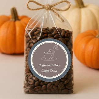 Coffee and Cake Coffee Shop Square Sticker