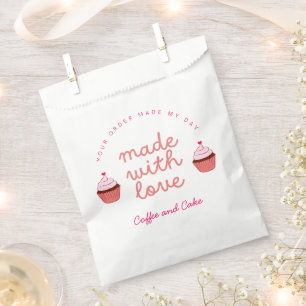 Coffee and Cake Made with love Cupcake  Favor Bag