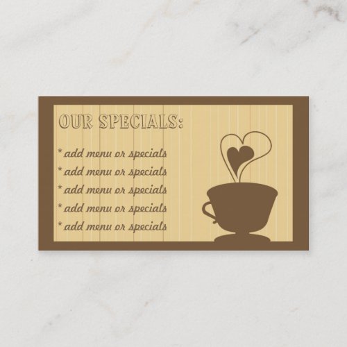 Coffee and Cakes Cafe Business Card
