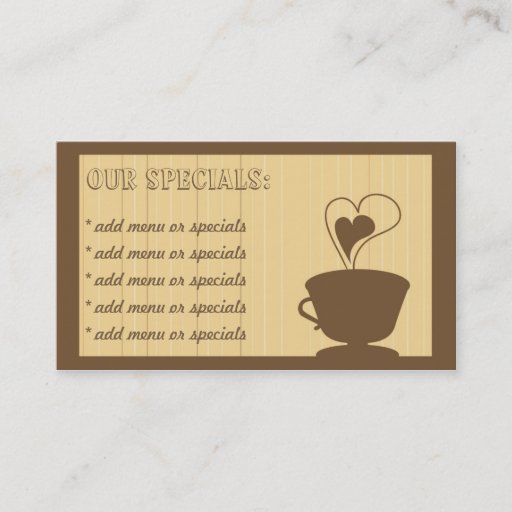 Customizable Coffee and Cakes Cafe Business Card