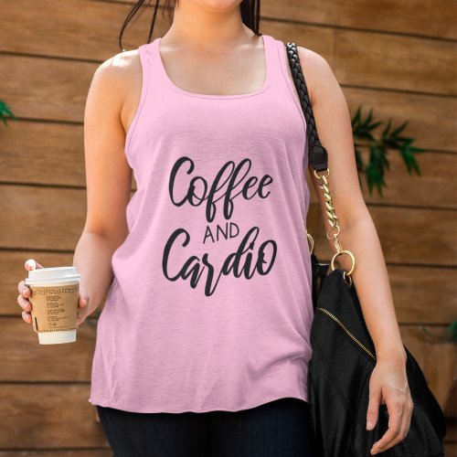 Coffee and Cardio Funny Workout Fitness Tank Top