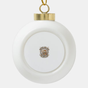 Coffee And Cats Cat Coffee Vintage Vector Art Shir Ceramic Ball Christmas Ornament