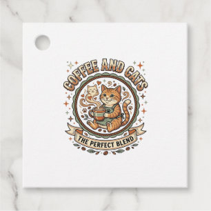 Coffee And Cats Cat Coffee Vintage Vector Art Shir Favor Tags