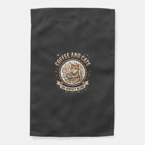 Coffee And Cats Cat Coffee Vintage Vector Art Shir Garden Flag