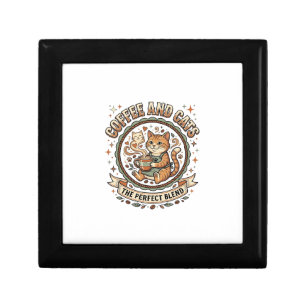 Coffee And Cats Cat Coffee Vintage Vector Art Shir Gift Box