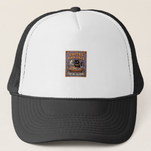 Coffee And Cats Cat Tea Leaves Coffee Fortune Read Trucker Hat