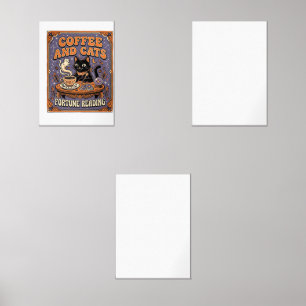 Coffee And Cats Cat Tea Leaves Coffee Fortune Read Wall Art Sets