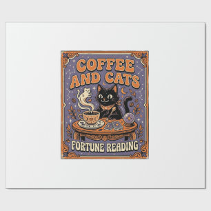 Coffee And Cats Cat Tea Leaves Coffee Fortune Read Wrapping Paper