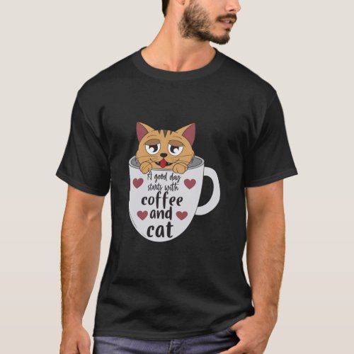 coffee and cats Mocha espresso cappuccino  breakfa T_Shirt