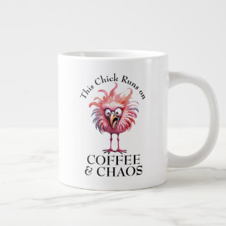 Coffee and Chaos Funny Saying Giant Coffee Mug
