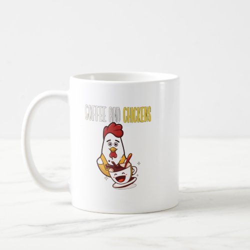 Coffee And Chickens Funny Chicken Lover Farmer Pe Coffee Mug