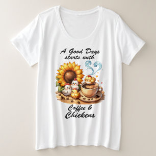 Coffee and Chickens Plus Size T-Shirt