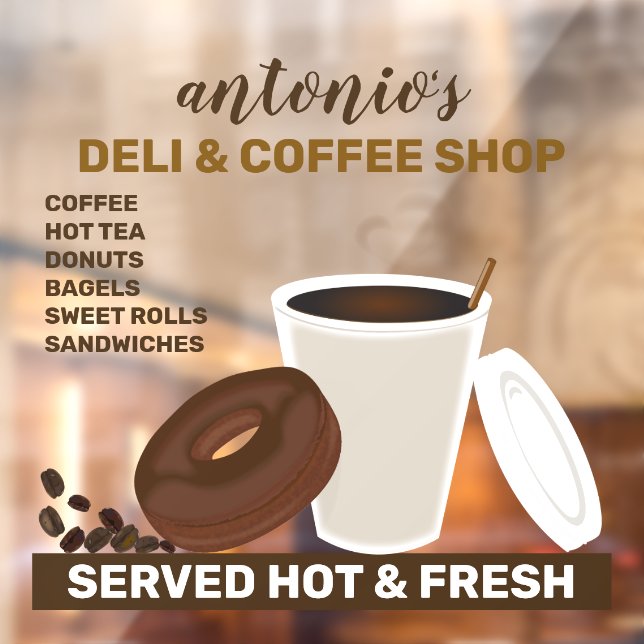 Coffee and Chocolate Donut Window Cling (Sheet 2)