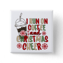 Coffee and Christmas Cheer Retro Groovy Christmas  Button