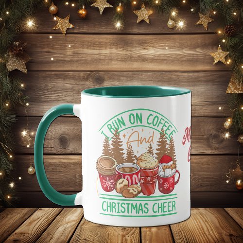 Coffee and Christmas Cheer Retro Style Holiday Mug