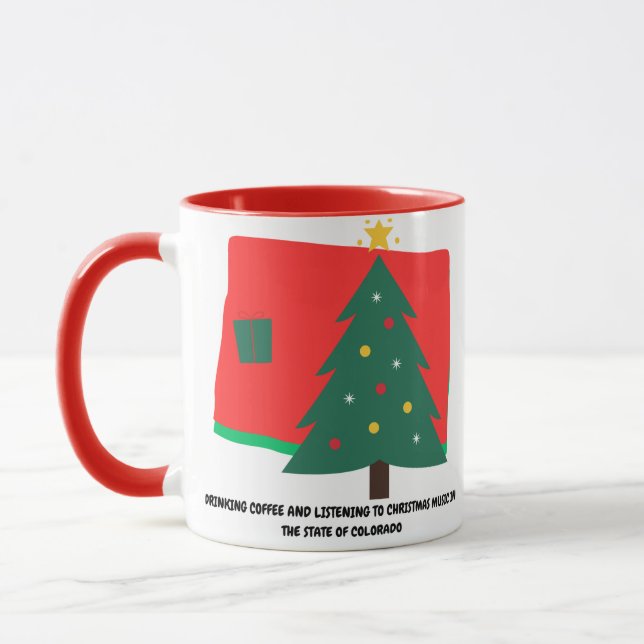 Coffee and Christmas Music in Colorado  Mug (Left)