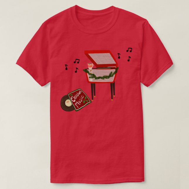 Coffee and Christmas Music T-Shirt (Design Front)