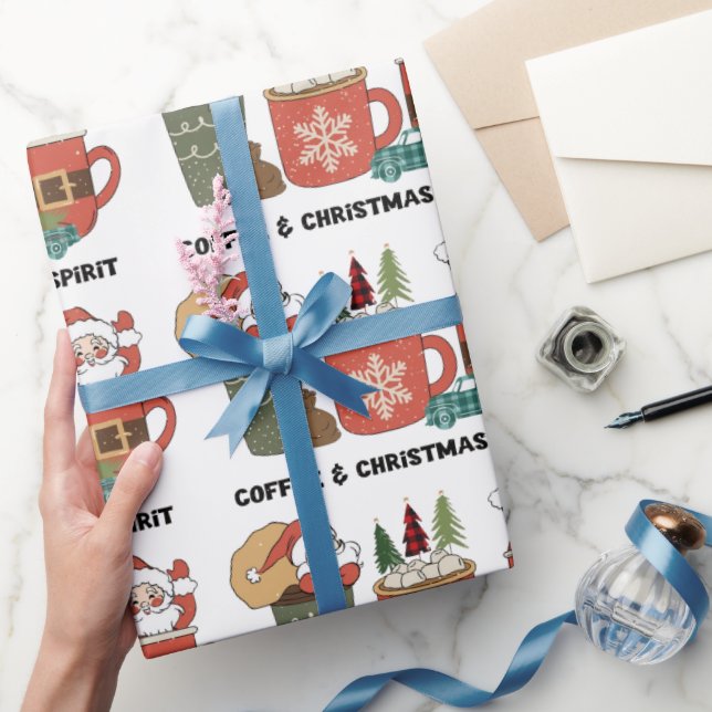 Coffee And Christmas Spirit Wrapping Paper (Gifting)