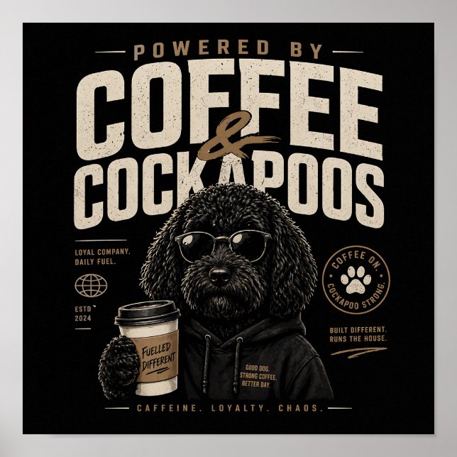 Coffee and Cockapoos Wall Art Print (Front)