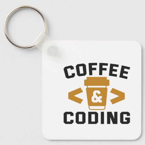 Coffee and Coding Funny Programmer Life Lover Keychain