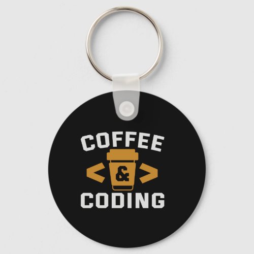 Coffee and Coding Funny Programmer Life Lover Keychain