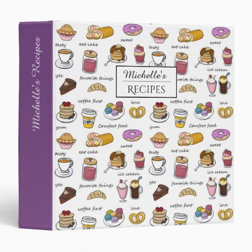 Coffee and Comfort Food Personalised Recipes 3 Ring Binder