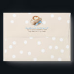 Coffee and Confetti Beige Blue Baby Shower  Envelope<br><div class="desc">Coffee themed baby shower envelopes</div>