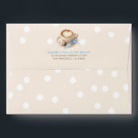 Coffee and Confetti Beige Blue Baby Shower  Envelope<br><div class="desc">Coffee themed baby shower envelopes</div>