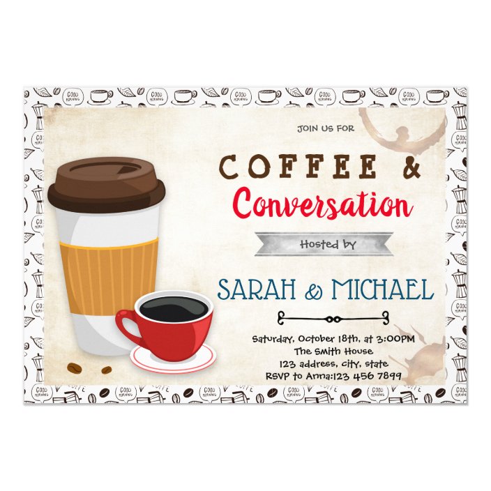 Coffee and conversation party invitation | Zazzle.com