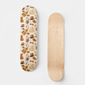 Coffee and Cookie Pattern Skateboard (Front)
